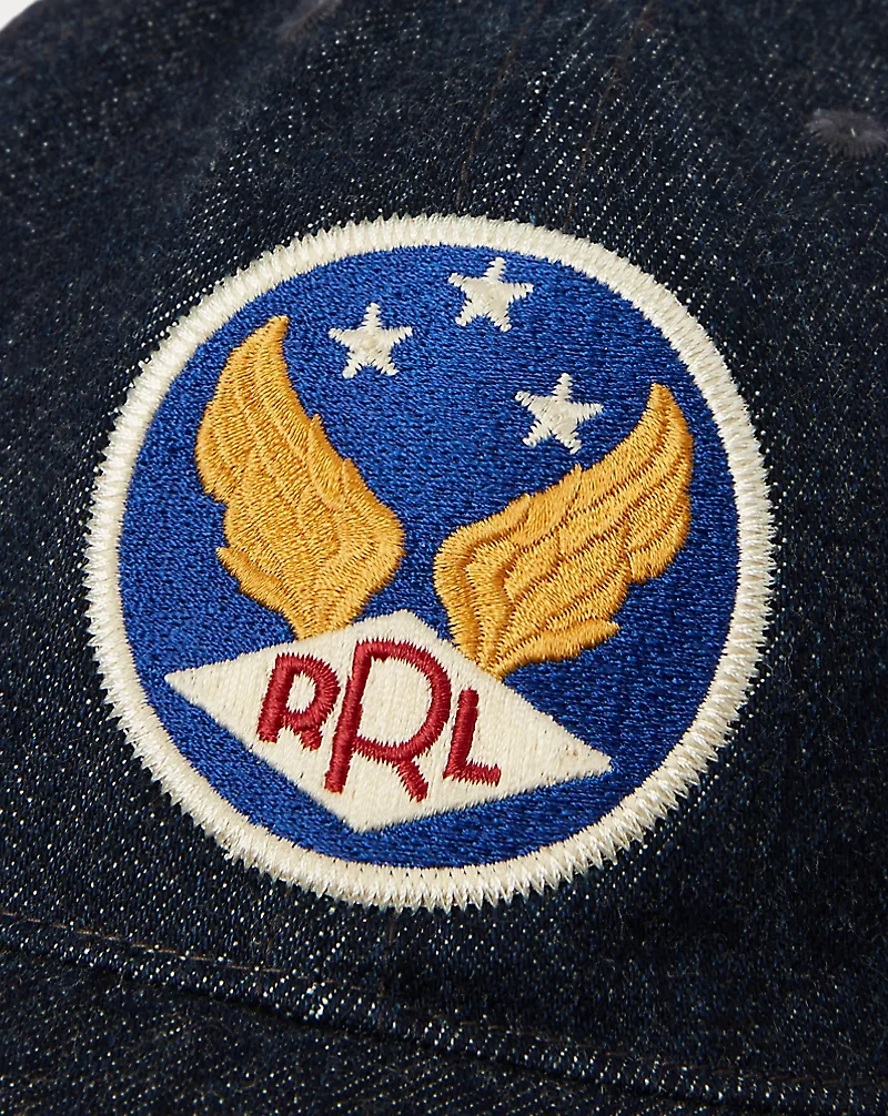 Winged-Logo Denim Ball Cap