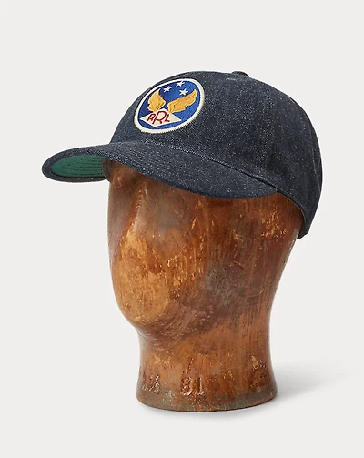 Winged-Logo Denim Ball Cap