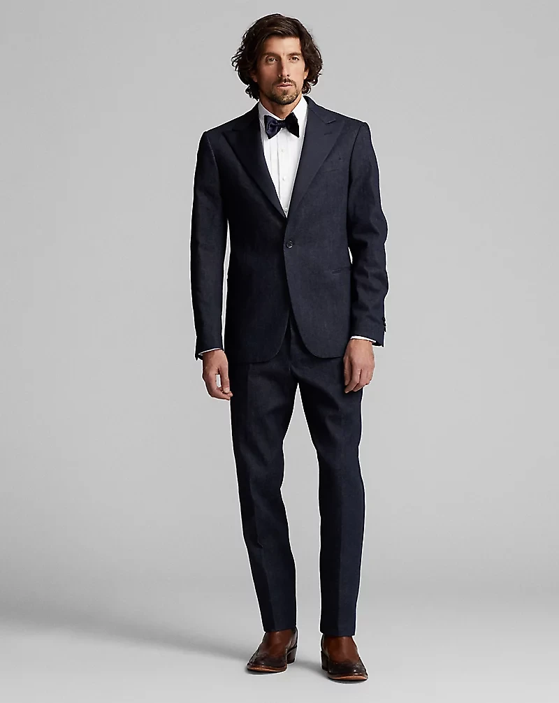 Slim Fit Indigo Denim Tuxedo Trouser