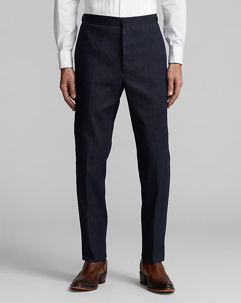 Slim Fit Indigo Denim Tuxedo Trouser