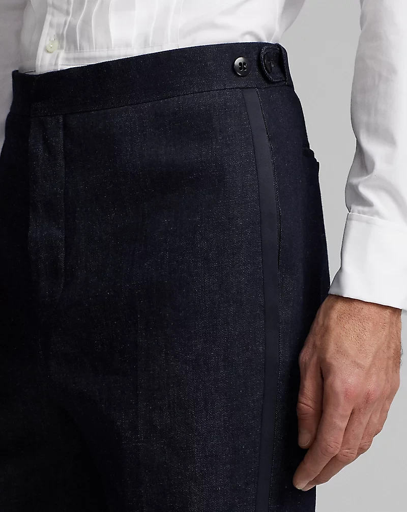 Slim Fit Indigo Denim Tuxedo Trouser