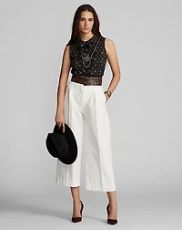 Cropped Poplin Wide-Leg Pant