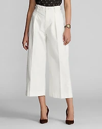 Cropped Poplin Wide-Leg Pant