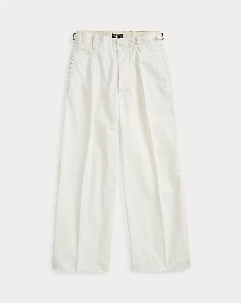 Cropped Poplin Wide-Leg Pant