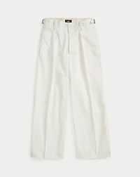 Cropped Poplin Wide-Leg Pant
