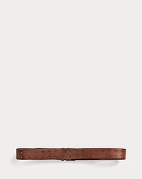 Hand-Burnished Leather Double-Prong Belt
