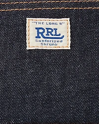 Suede-Trim Denim Pouch
