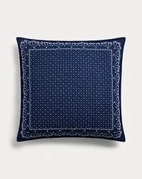 Quilted Indigo Bandanna-Print Pillow