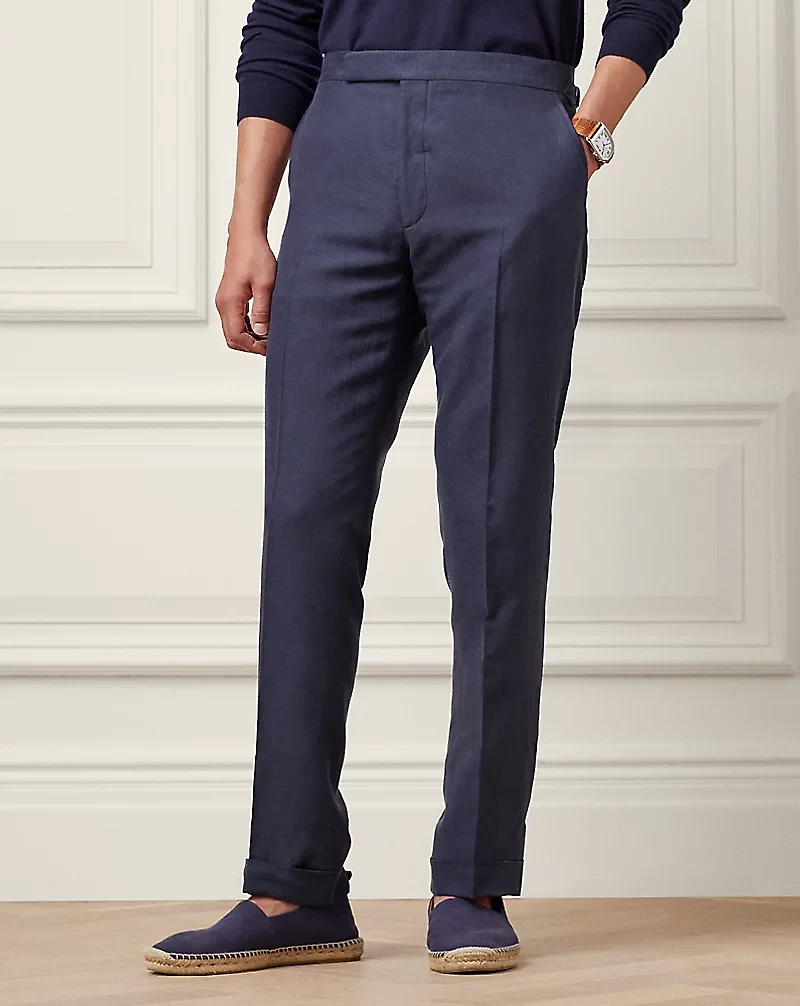 Gregory Hand-Tailored Silk-Linen Trouser