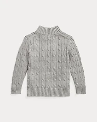 Cable-Knit Cotton Quarter-Zip Sweater