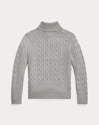 Cable-Knit Cotton Quarter-Zip Sweater