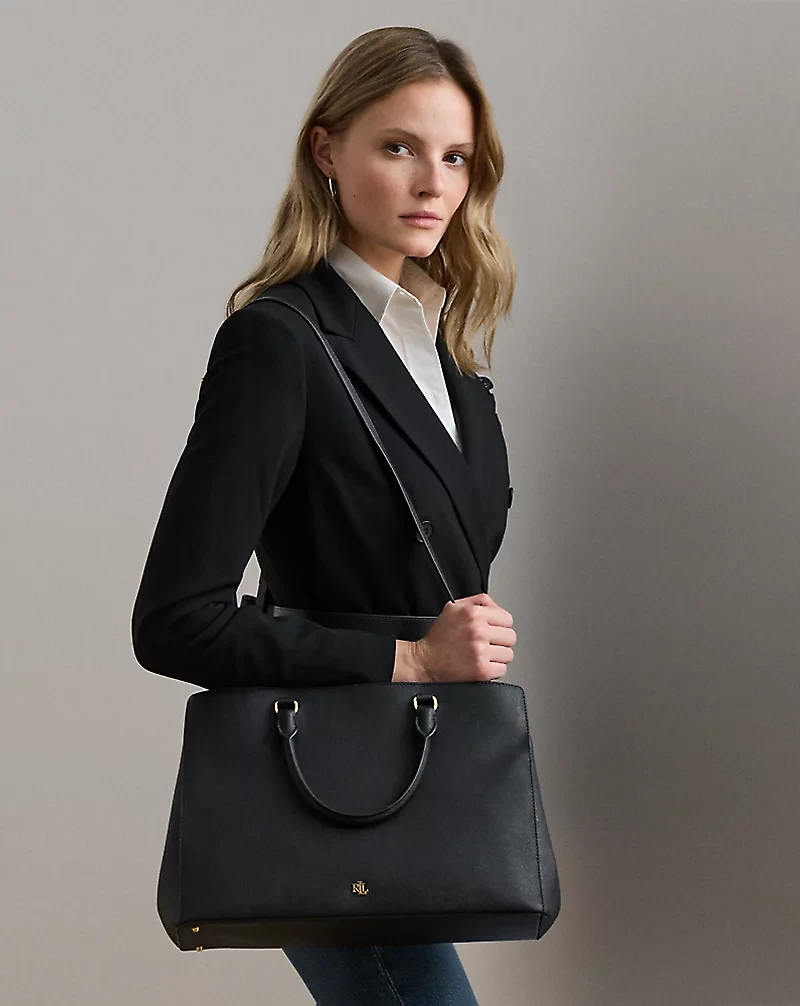 Crosshatch Leather Large Hanna Satchel