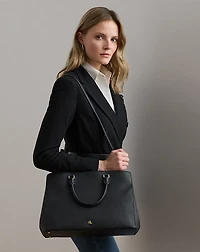 Crosshatch Leather Large Hanna Satchel