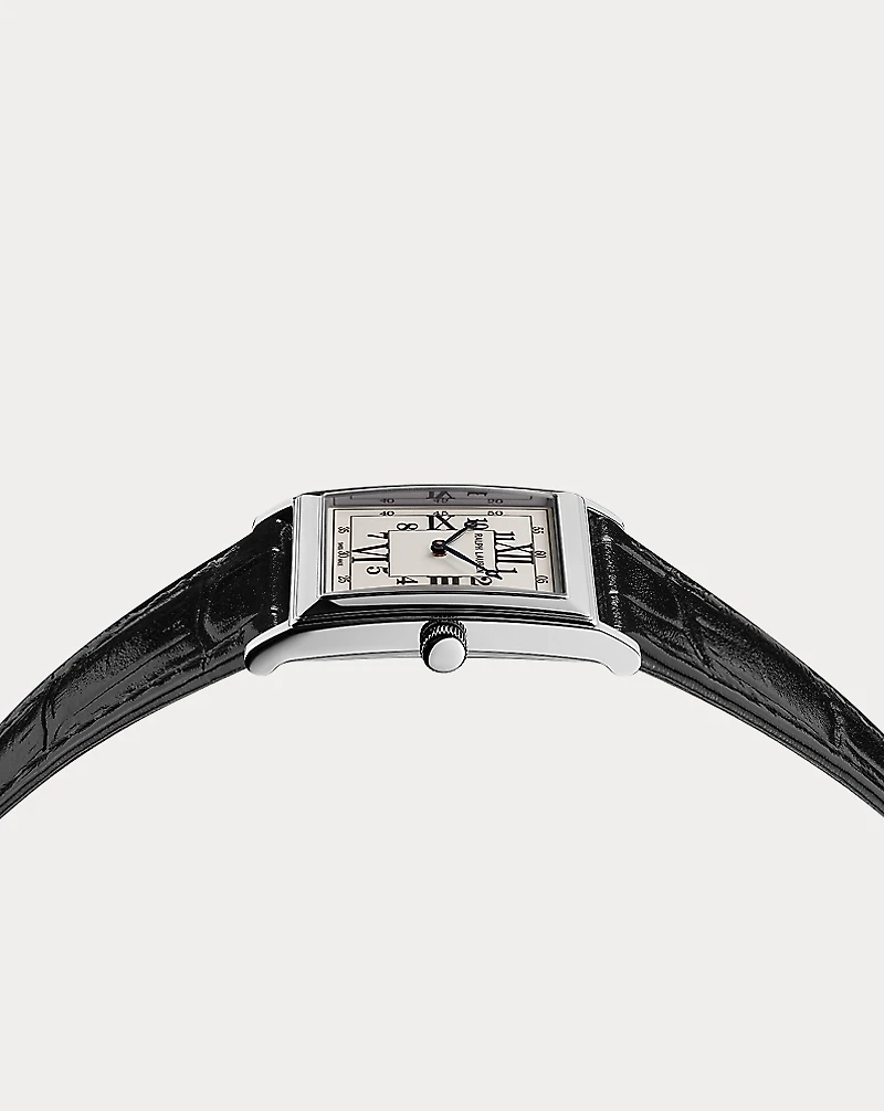 Silver 28 MM White Dial Watch