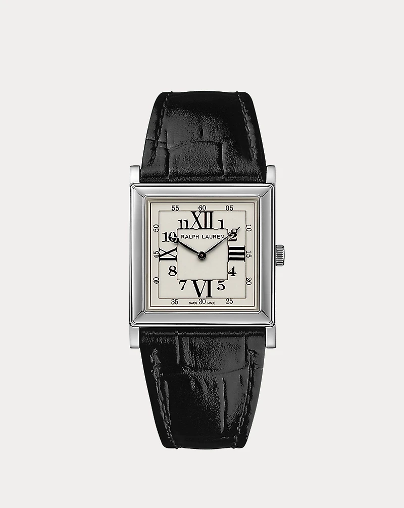 Silver 28 MM White Dial Watch