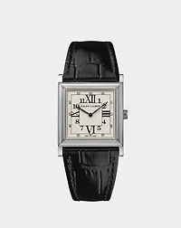 Silver 28 MM White Dial Watch