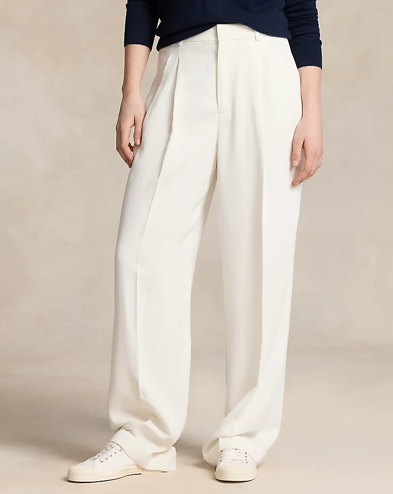 Pleated Straight-Leg Pant