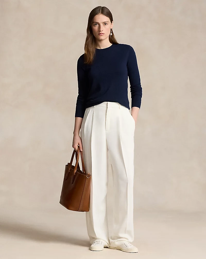 Pleated Straight-Leg Pant