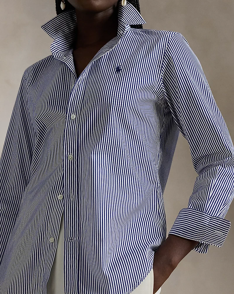 Slim Fit Striped Cotton Shirt