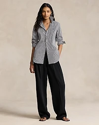 Slim Fit Striped Cotton Shirt