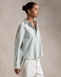 Cropped Boxy Chambray Shirt