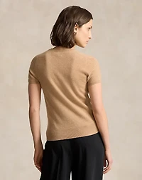 Cashmere Short-Sleeve Crewneck Sweater