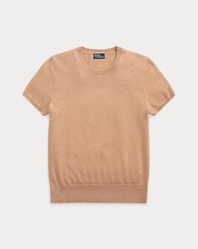 Cashmere Short-Sleeve Crewneck Sweater