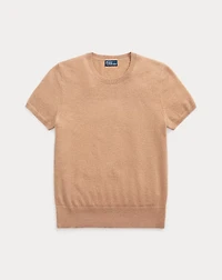 Cashmere Short-Sleeve Crewneck Sweater