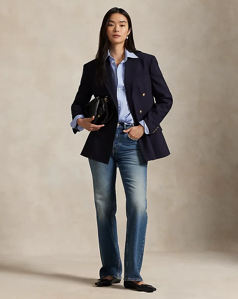 Double-Breasted Wool-Blend Blazer