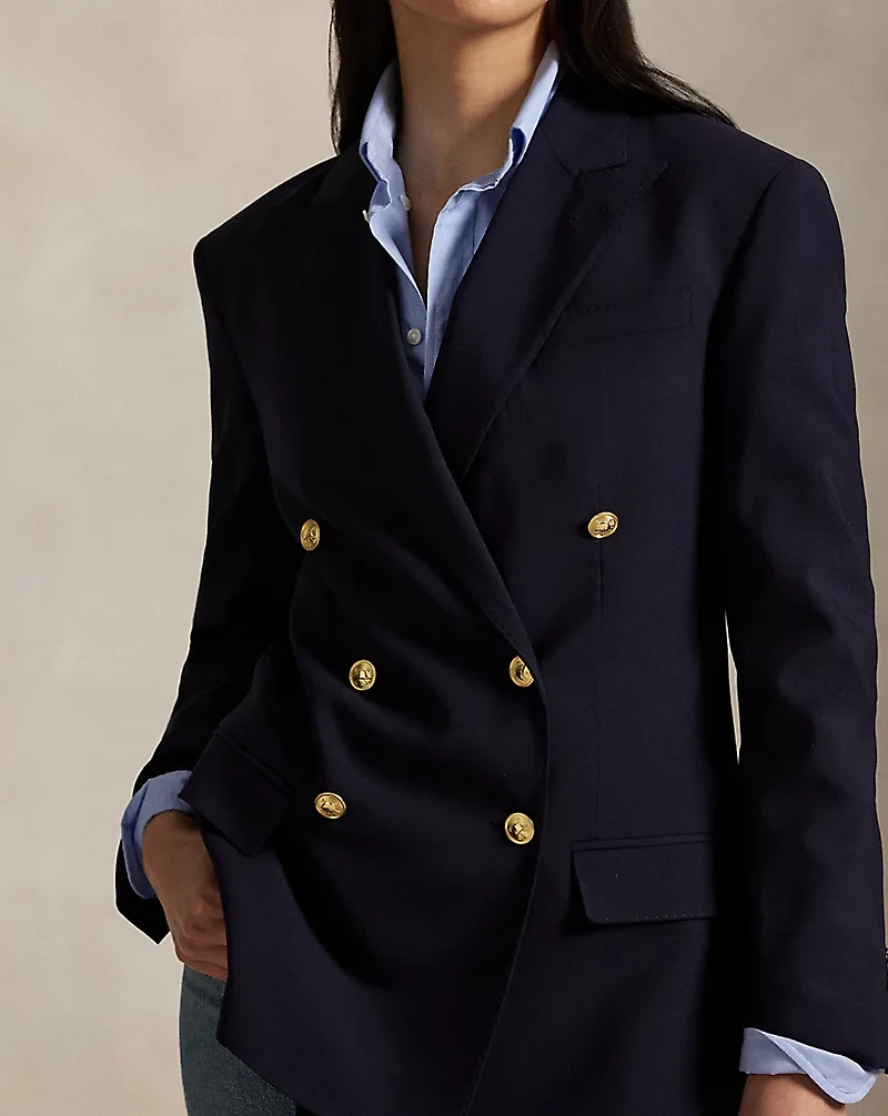 Double-Breasted Wool-Blend Blazer