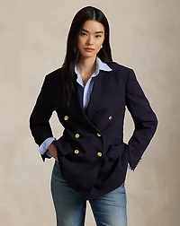 Double-Breasted Wool-Blend Blazer