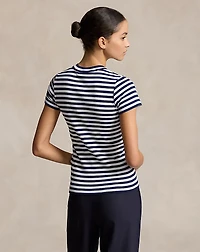 Striped Ribbed Cotton Crewneck Tee
