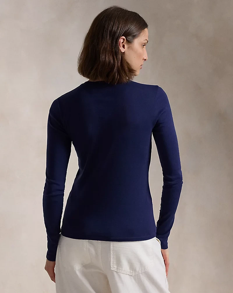 Slim Fit Cotton Long-Sleeve Tee