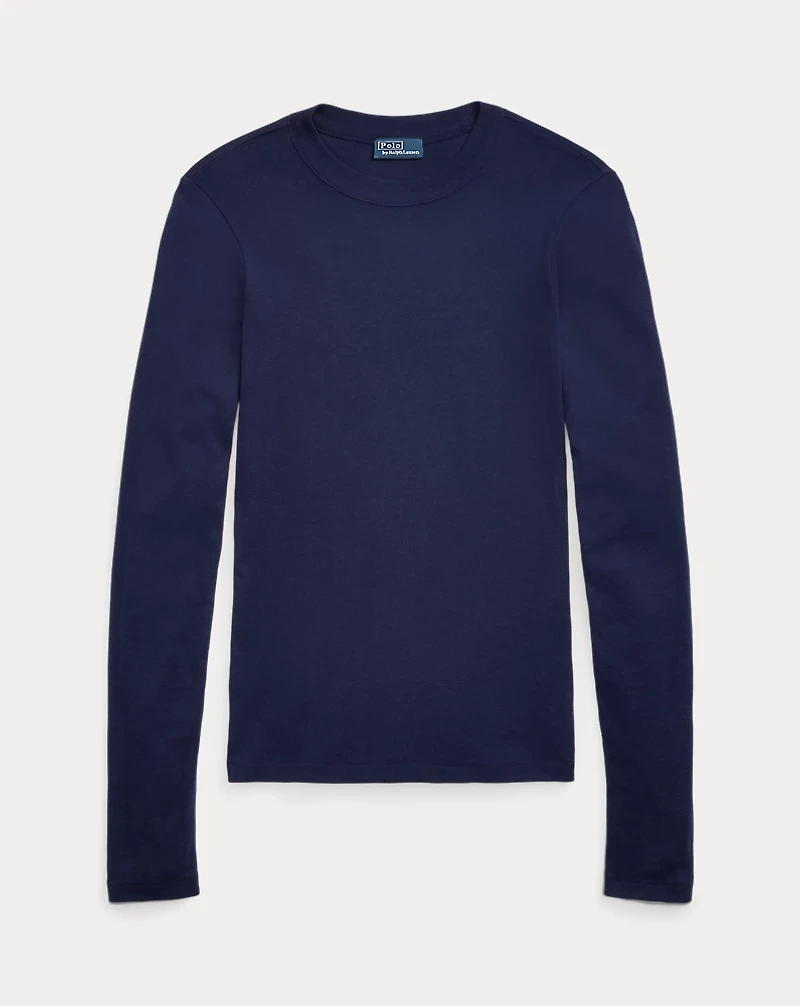 Slim Fit Cotton Long-Sleeve Tee