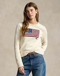 Flag Cotton Crewneck Sweater