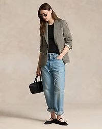 Herringbone Linen-Blend Blazer
