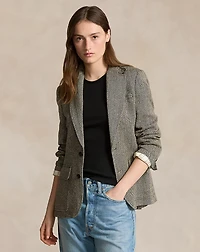 Herringbone Linen-Blend Blazer