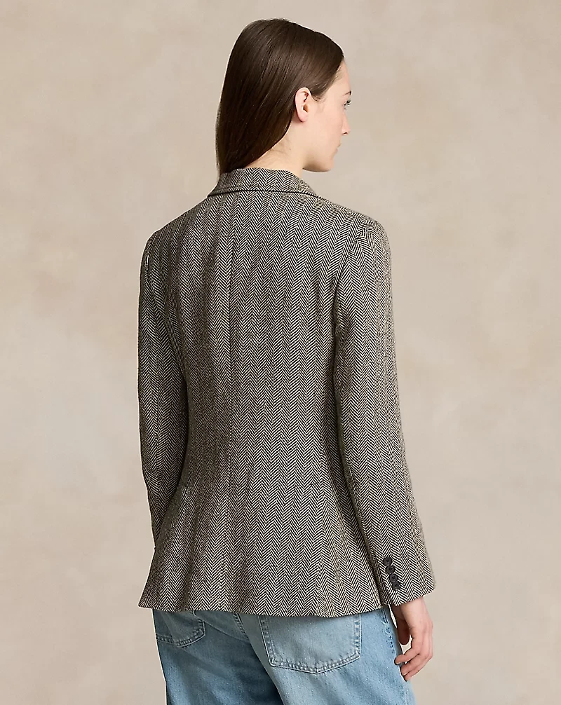 Herringbone Linen-Blend Blazer