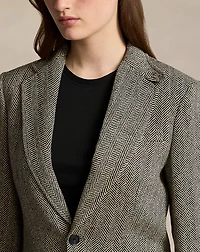 Herringbone Linen-Blend Blazer