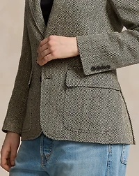 Herringbone Linen-Blend Blazer