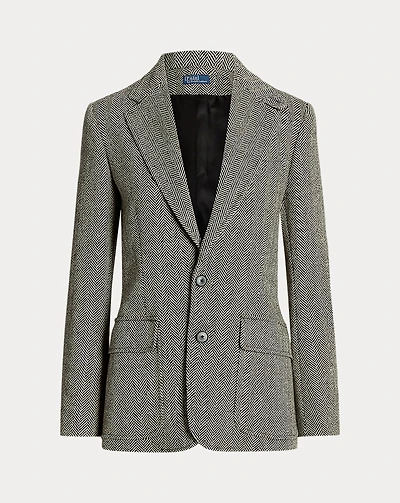 Herringbone Linen-Blend Blazer
