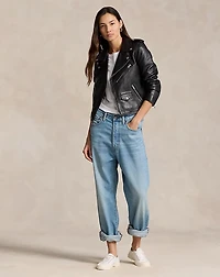 Sheepskin Leather Moto Jacket