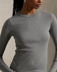 Slim Fit Cotton Long-Sleeve Tee