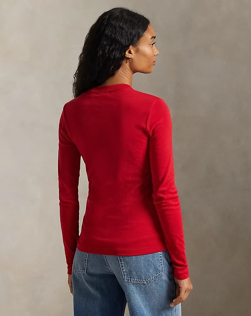 Slim Fit Cotton Long-Sleeve Tee