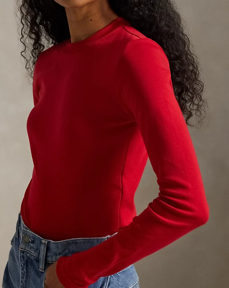 Slim Fit Cotton Long-Sleeve Tee