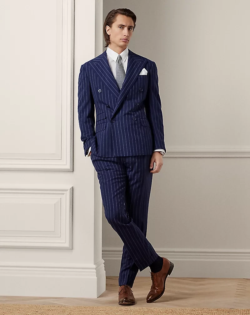 Ralph Handmade Striped Wool Suit Jacket 
