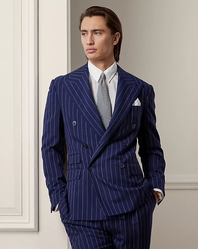Ralph Handmade Striped Wool Suit Jacket 