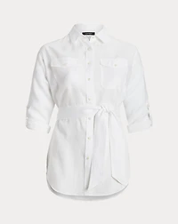 Relaxed Fit Belted Linen Shirt