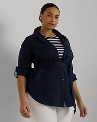 Relaxed Fit Belted Linen Shirt