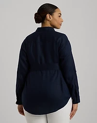 Relaxed Fit Belted Linen Shirt